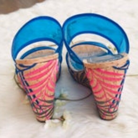 Naughty Monkey Palmetto Platform Wedges Sandals Blue strap  💥NWT!🆕FAST😮‍💨⚡🚚 - Picture 5 of 6